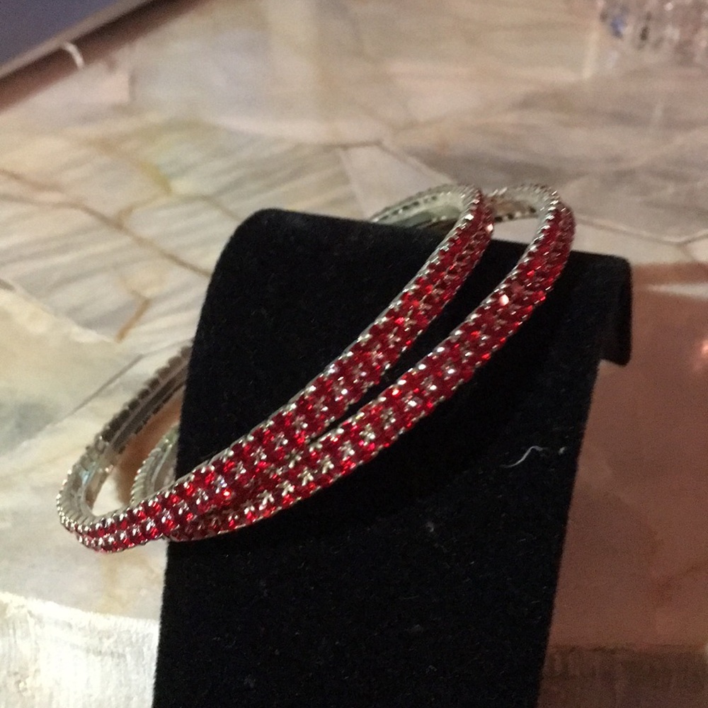 Red Crystal Bangles